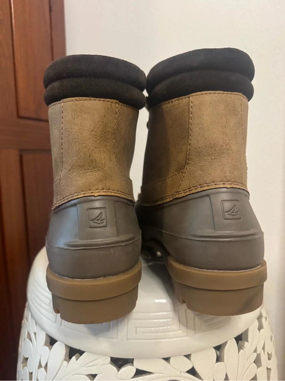 NWOT Sperry Brown and Taupe Waterproof Duck Boots